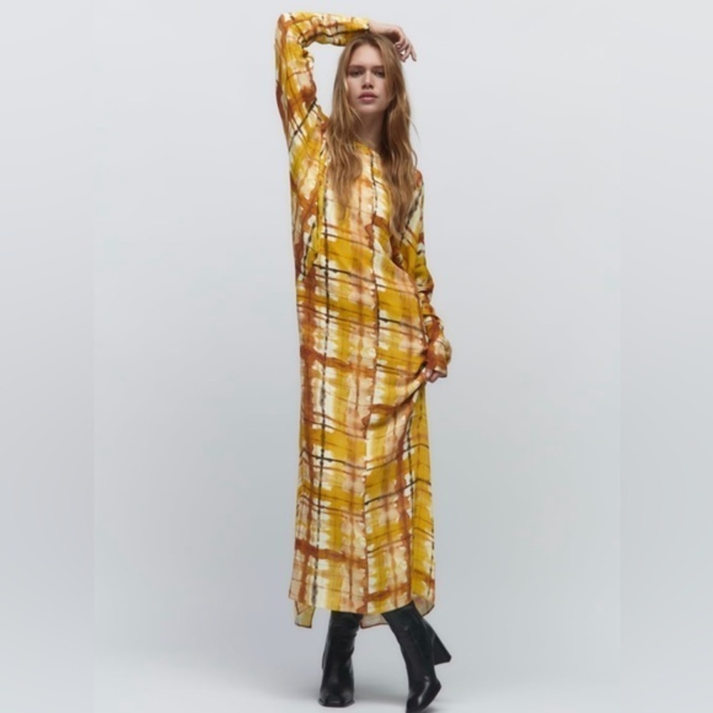 ZARA PRINTED MIDI DRESS - Picture 2 of 7